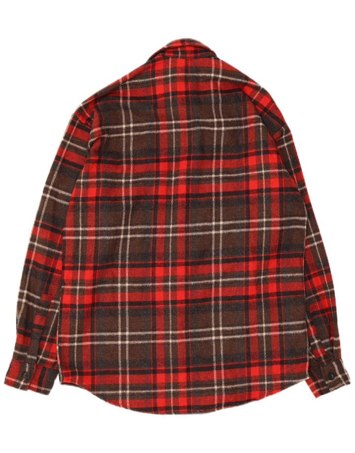Cămașă de flanel vintage pentru bărbați, lână mare cu carouri roșii