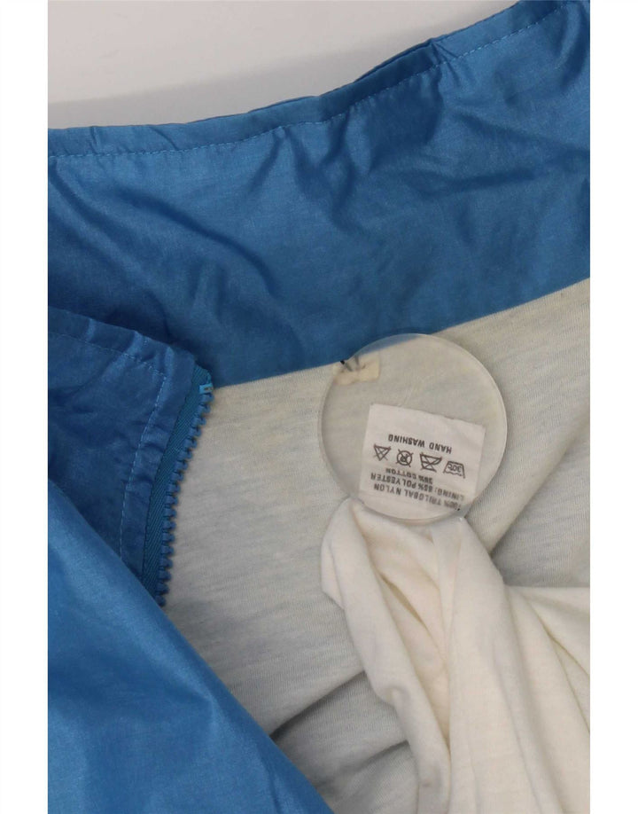vintage Mens Survêtement Top Veste XL Bleu Colorblock Nylon