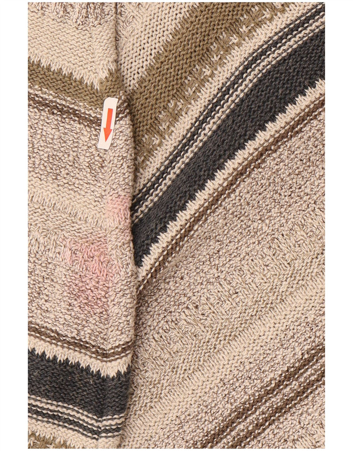 Angelo Litrico Mens Boat Neck Jumper Sweater Medium Grey Striped Cotton