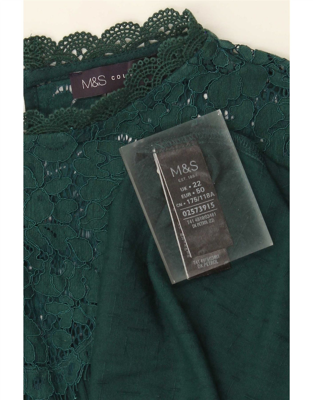 Marks & Spencer Womens Blouse Top UK 22 3XL Green Viscose