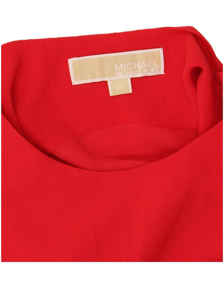 MICHAEL KORS Womens Sleeveless Jumpsuit US 00 2XS Red