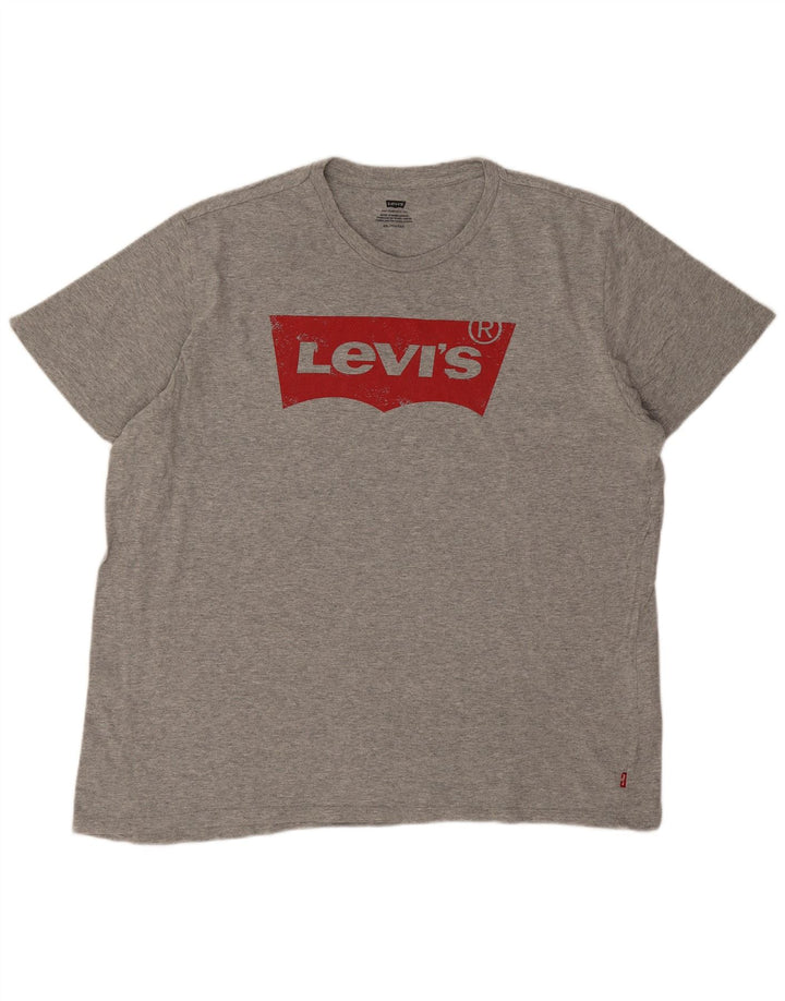 Levi's Mens Graphic T-Shirt Top 2XL Grey Cotton Logo