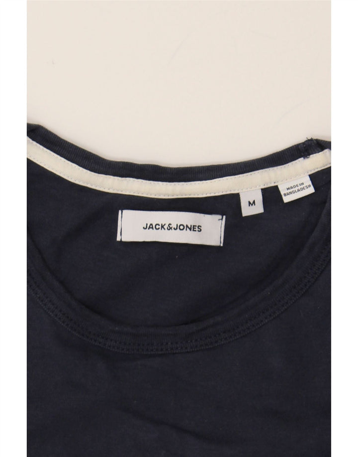 JACK & JONES Mens Graphic T-Shirt Top Medium Navy Blue Cotton Vintage Jack & Jones and Second-Hand Jack & Jones from Messina Hembry 