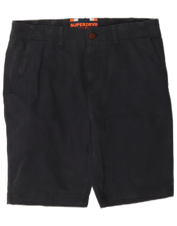 Superdry Mens Chino Shorts W32 Medium Navy Blue Cotton