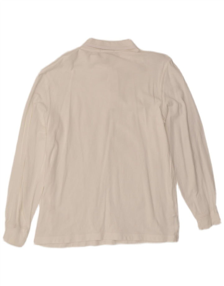 Fred Perry Mens Long Sleeve Polo Shirt Large White Cotton