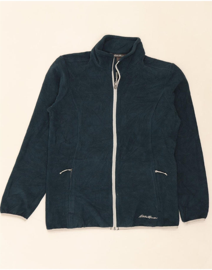EDDIE BAUER Womens Fleece Jacket UK 14 Medium Navy Blue Polyester Vintage Eddie Bauer and Second-Hand Eddie Bauer from Messina Hembry 