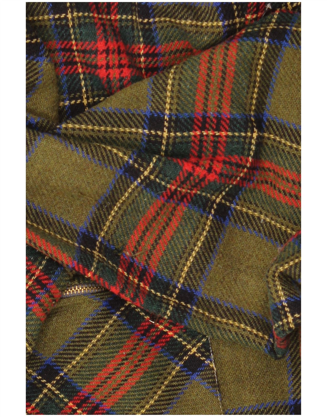 Vintage Mens Flannel Shirt Medium Khaki Check