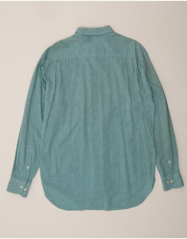 WILSON Mens Shirt Size 40 15 3/4 Medium Turquoise Cotton Vintage Wilson and Second-Hand Wilson from Messina Hembry 
