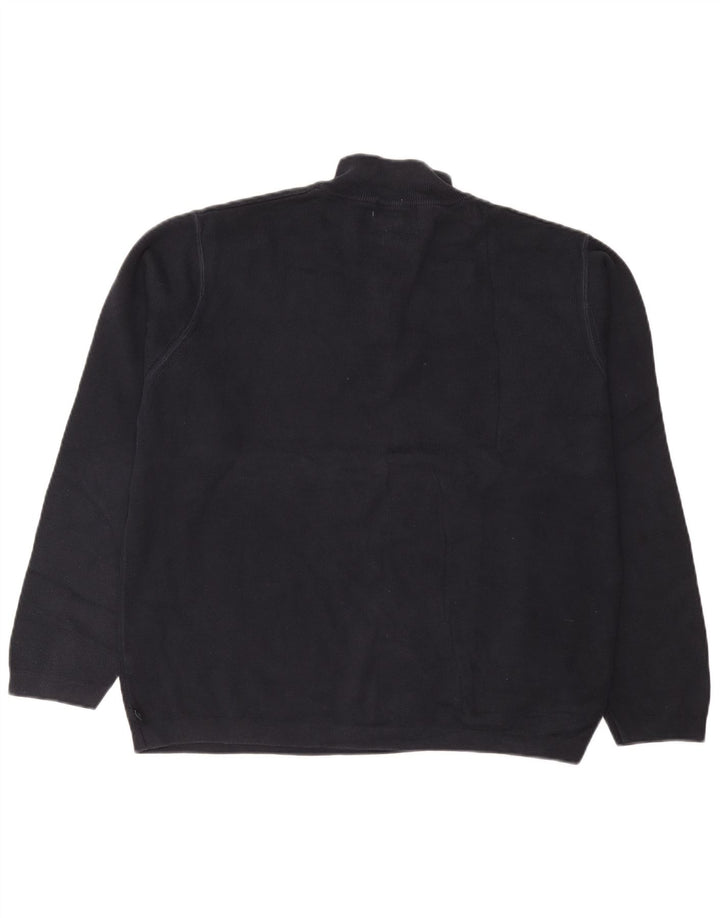 Marks & Spencer Mens Blue Harbour Zip Neck Jumper Sweater XL Navy Blue
