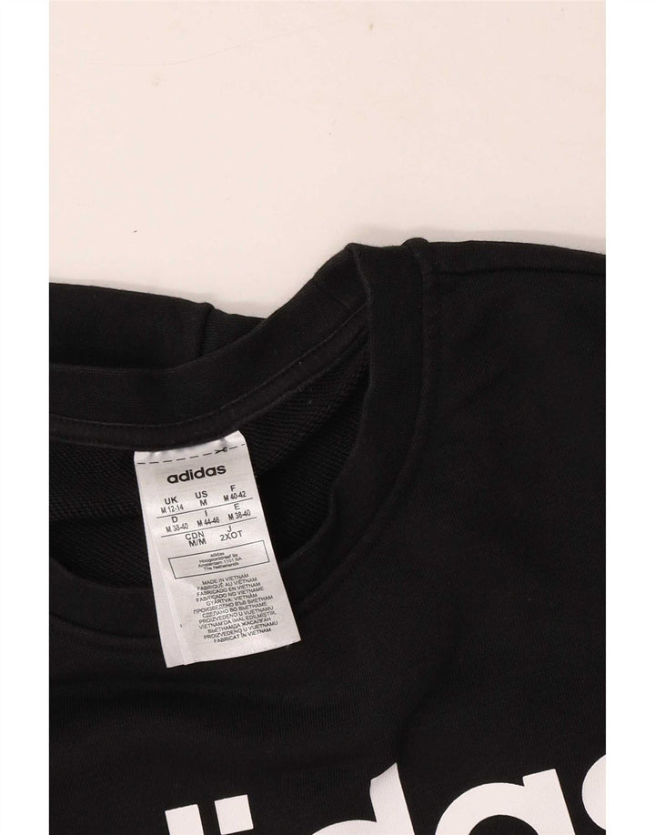 Adidas Womens Graphic Regular Fit Sweatshirt Jumper UK 12/14 Medium Black