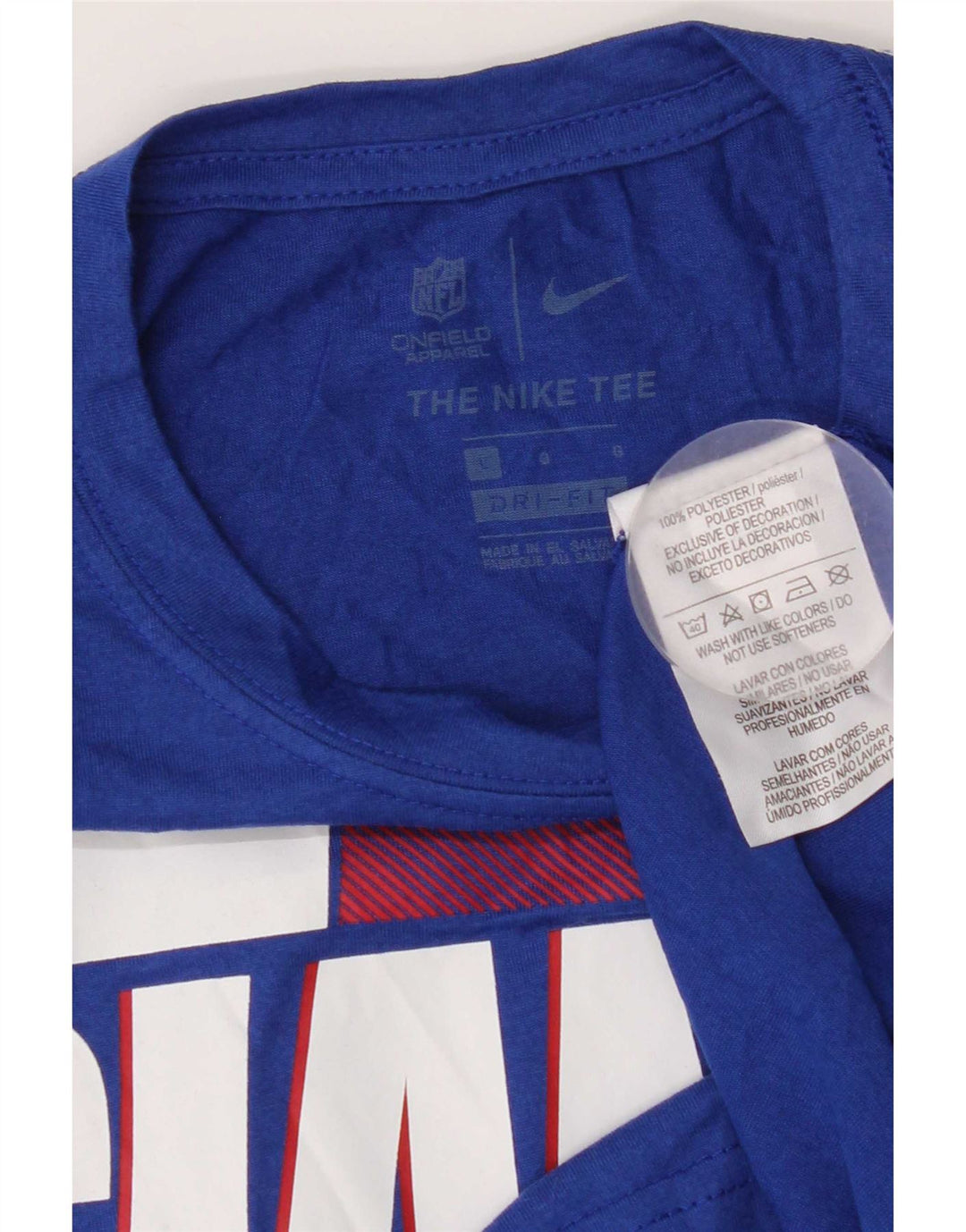 Nike Mens New York Giants Graphic T-Shirt Top Large Blue Polyester