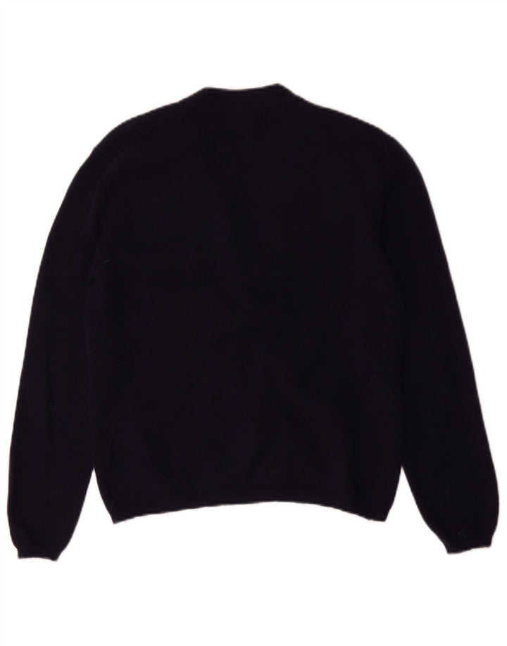 Zara Womens Cardigan Sweater UK 14 Large Navy Blue Wool