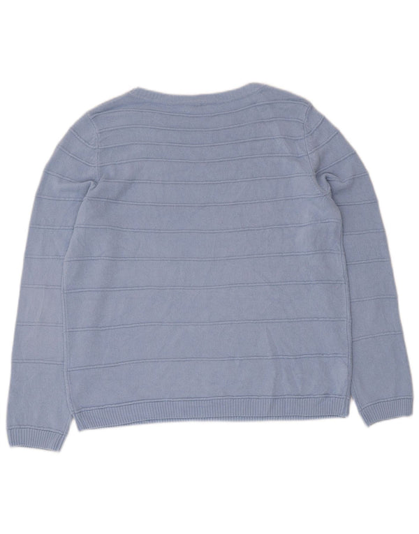 Marks & Spencer Dame Classic Boat Neck Jumper Sweater UK 12 Medium Blue
