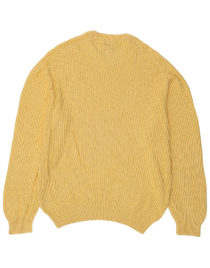LES COPAINS Womens Blue Eagle Crew Neck Jumper Sweater IT 48 XL Yellow
