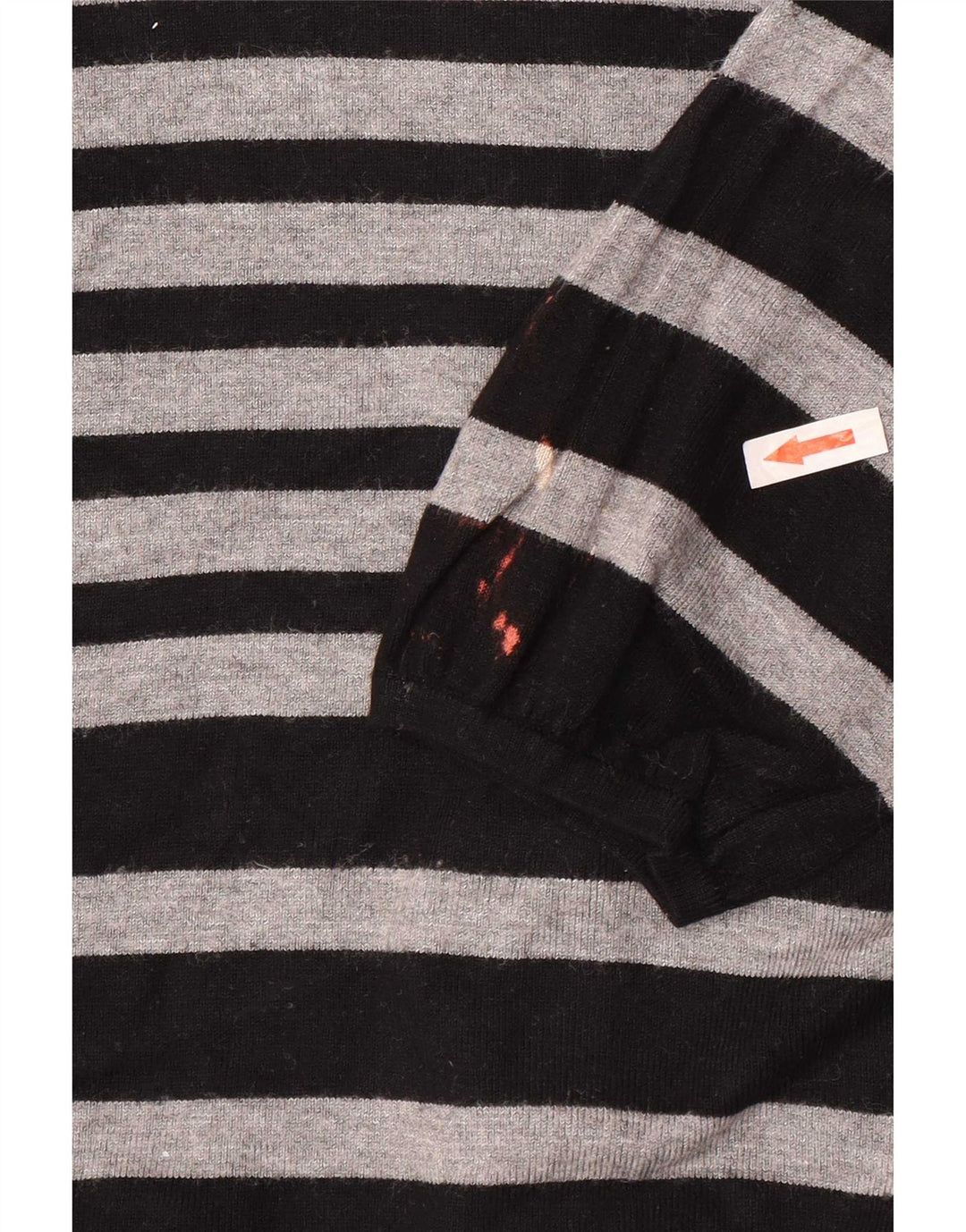 Marks & Spencer Womens Crop Cardigan Sweater UK 8 Small Grey Striped