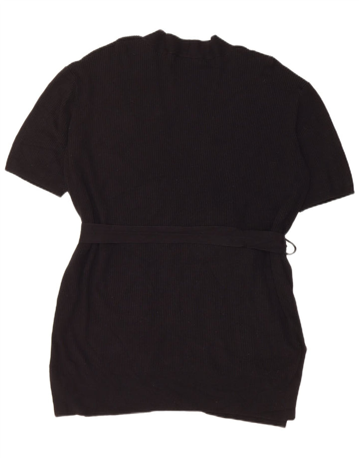 Marks & Spencer Pull cardigan à manches courtes pour femme UK 14 Noir moyen