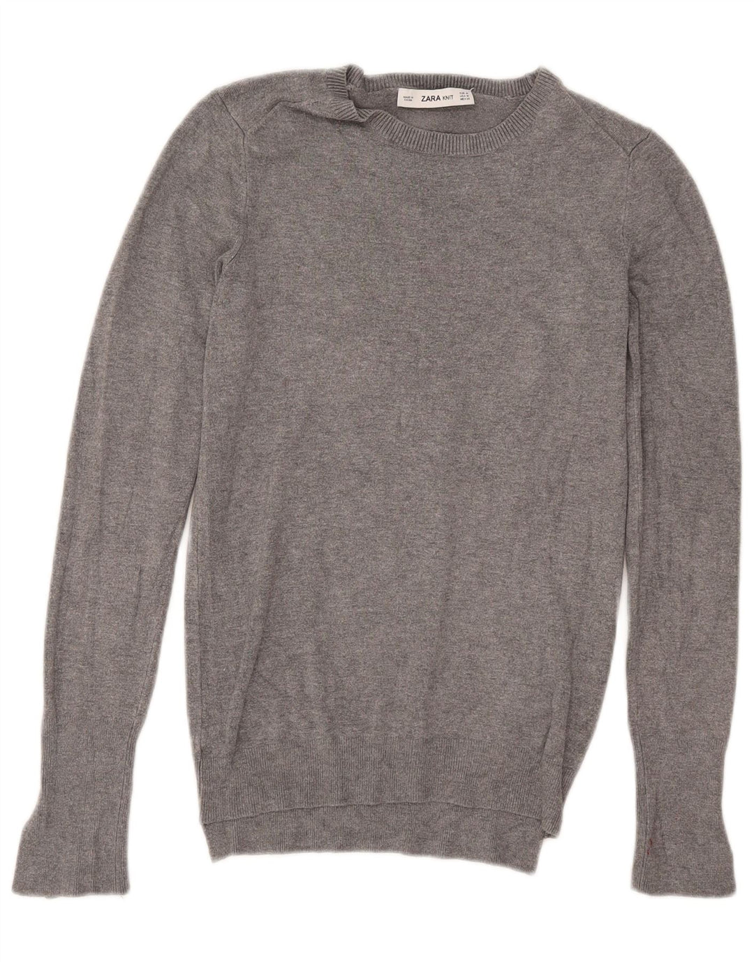 Zara Womens Boat Neck Jumper Sweater UK 12 Medium Grey Flecked