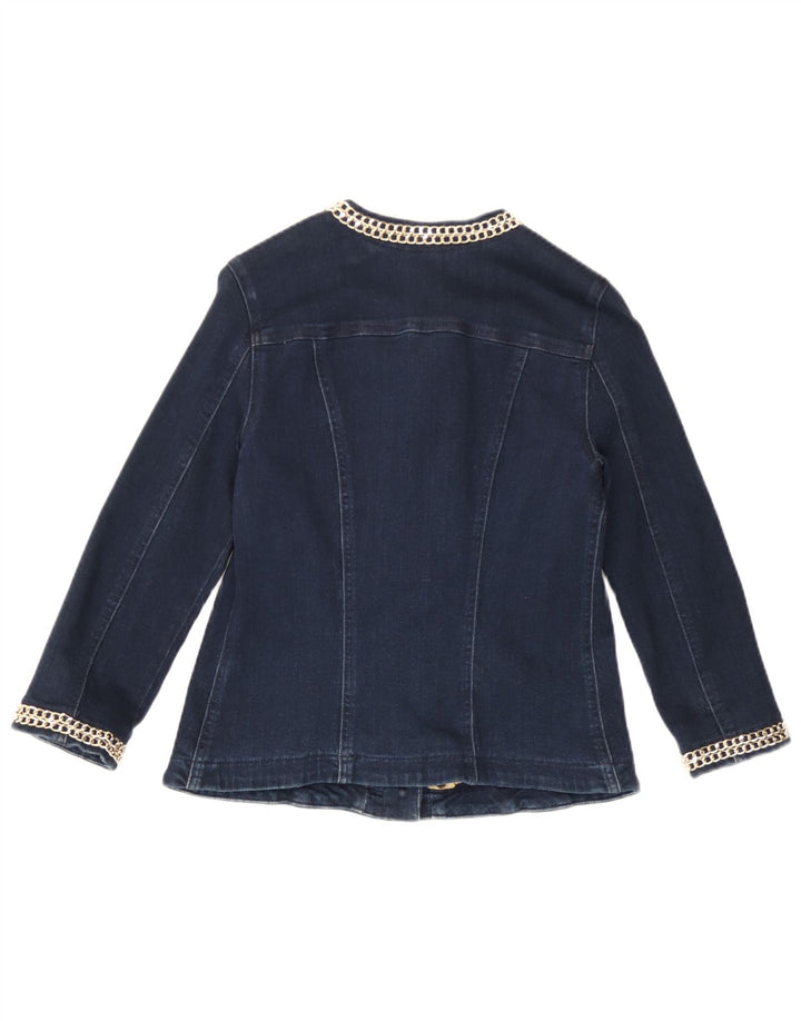 Liu Jo Womens 3/4 Sleeve Denim Jacket UK 10 Small Navy Blue