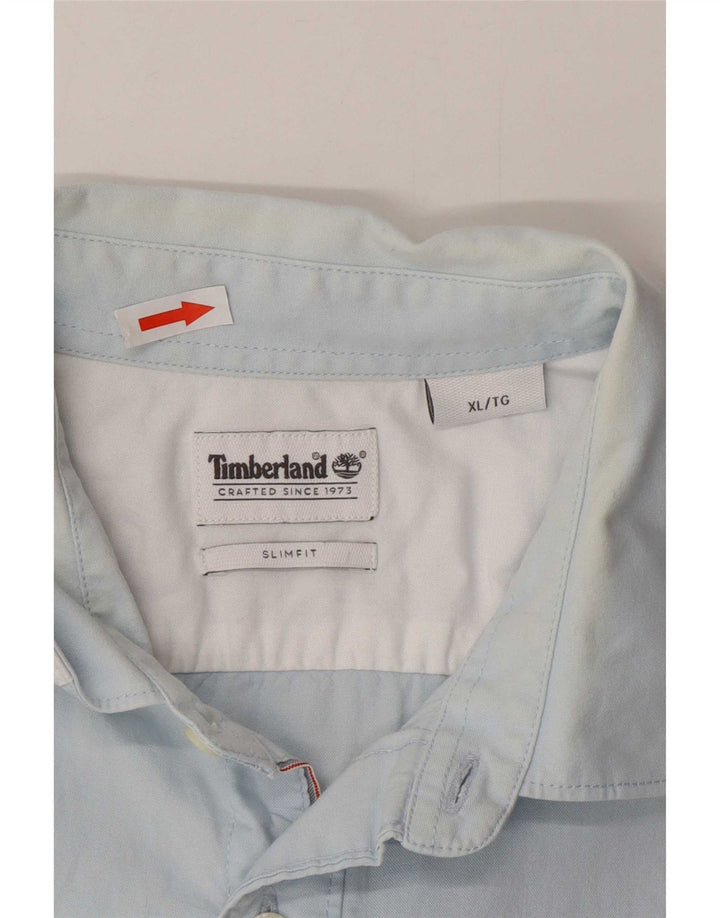 Timberland Mens Slim Fit Shirt XL Blue Cotton