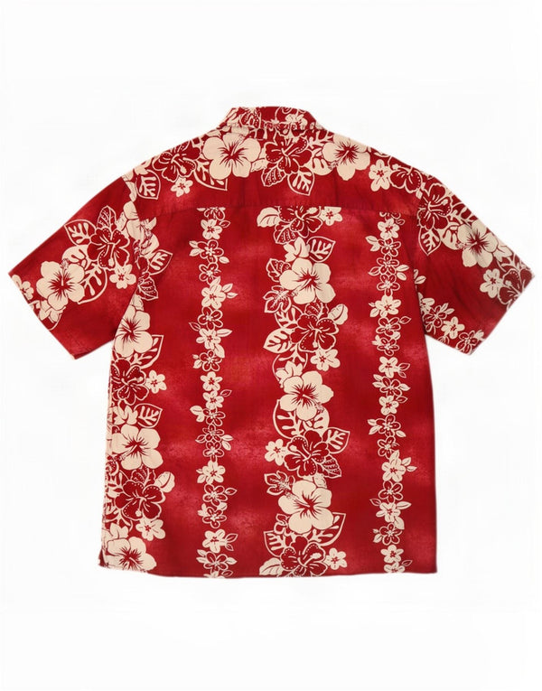 Franco Ferro Mens Short Sleeve Shirt Large Red Floral