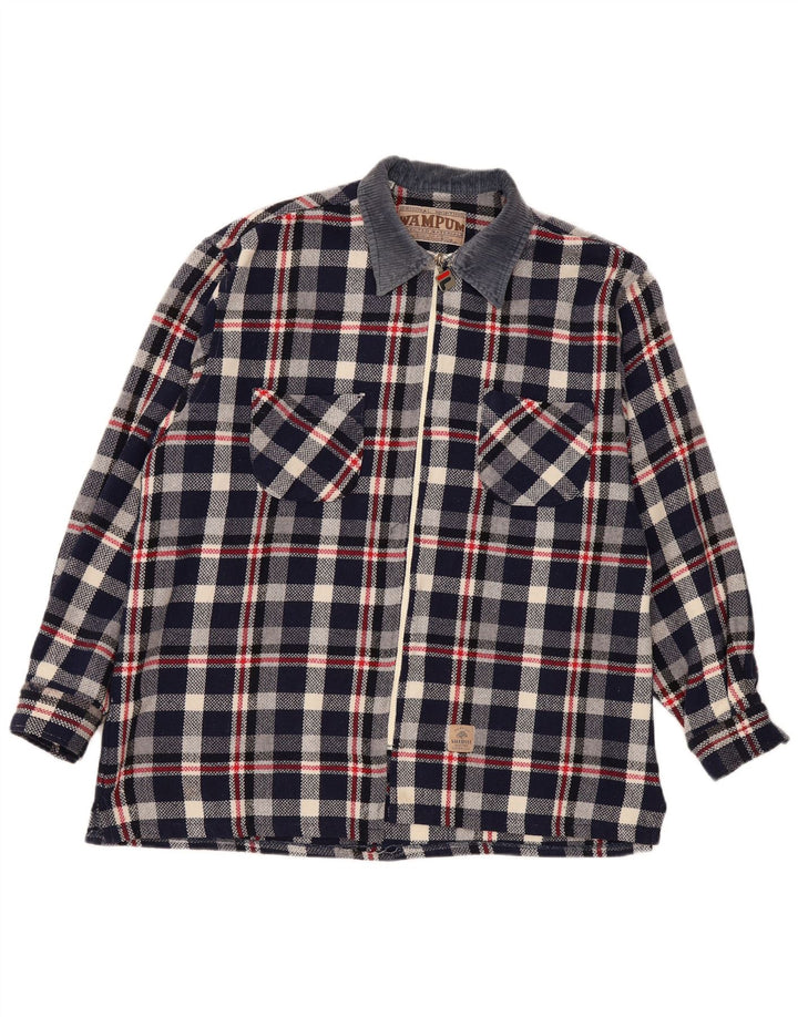 Wampum Chemise en flanelle pour homme 2XL Bleu marine à carreaux