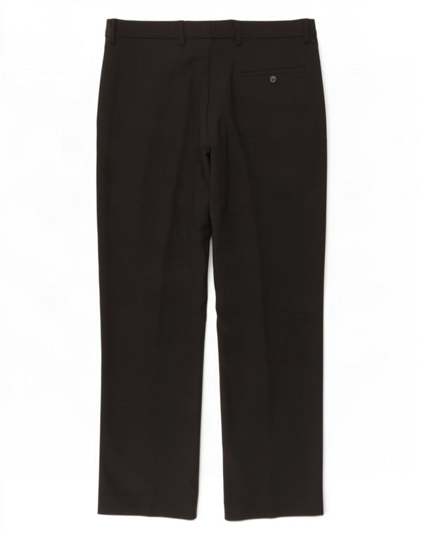 Marks & Spencer Pantalones informales de corte entallado para hombre W34 L31 Poliéster negro
