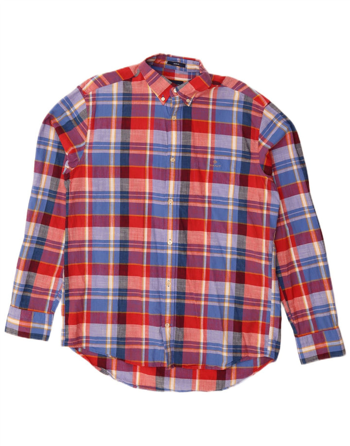 Gant Chemise coupe classique pour homme Taille 41/42 16 1/2 Grand carreaux multicolores