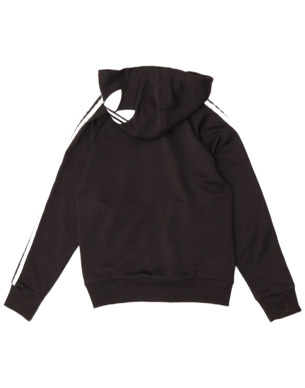 Maglione con cappuccio e zip grafica da donna Adidas IT 40 Small Nero Poliestere