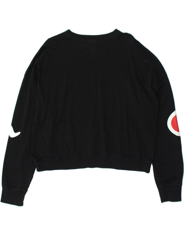 Felpa corta da donna con grafica CHAMPION UK 14 cotone nero medio