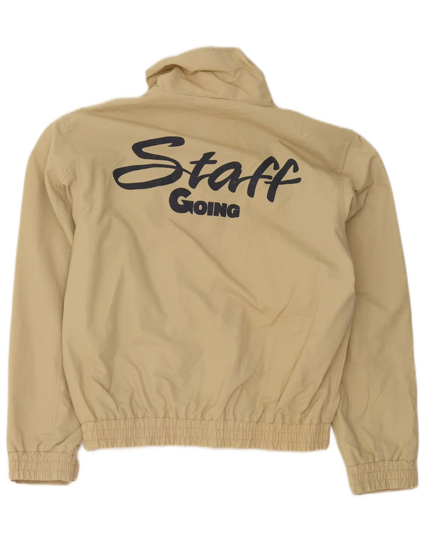 Mens Sailmakers Graphic Bomber Jacket UK 34 XS Beige Polyamide