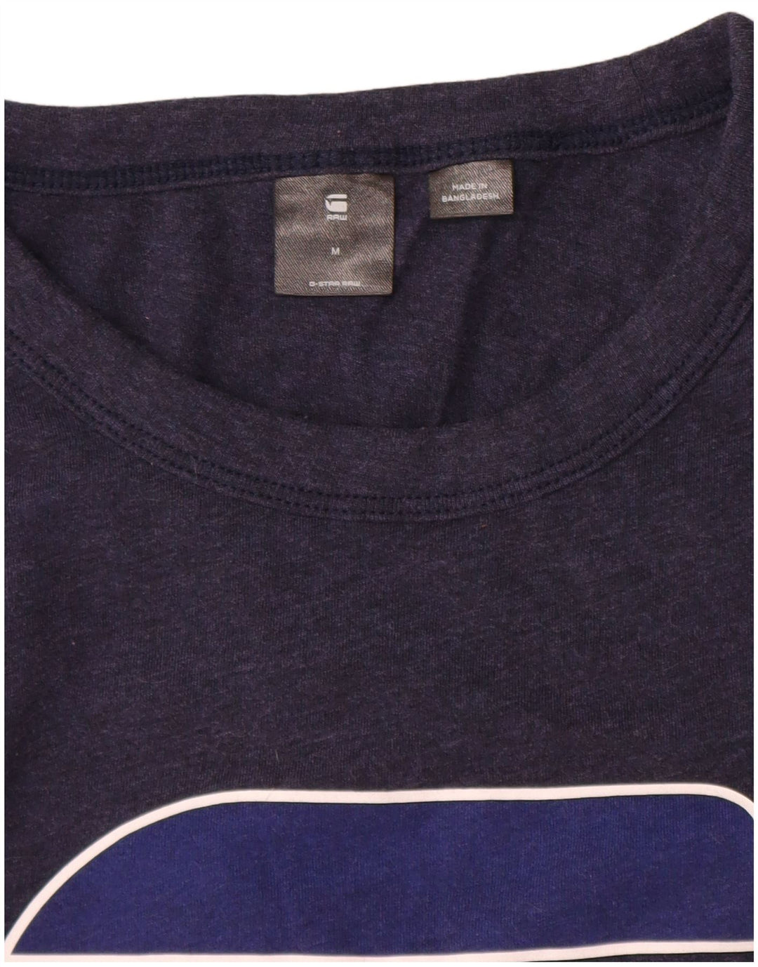 G-Star Mens Graphic T-Shirt Top Medium Navy Blue Cotton