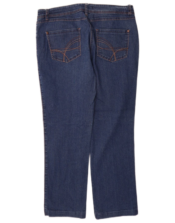Blugi drepti pentru femei M&Co UK 14 Large W32 L28 Blue Bumbac