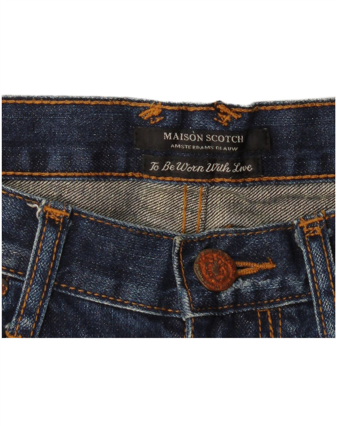 Maison Scotch Womens Distressed Denim Shorts W32 Medium Blue