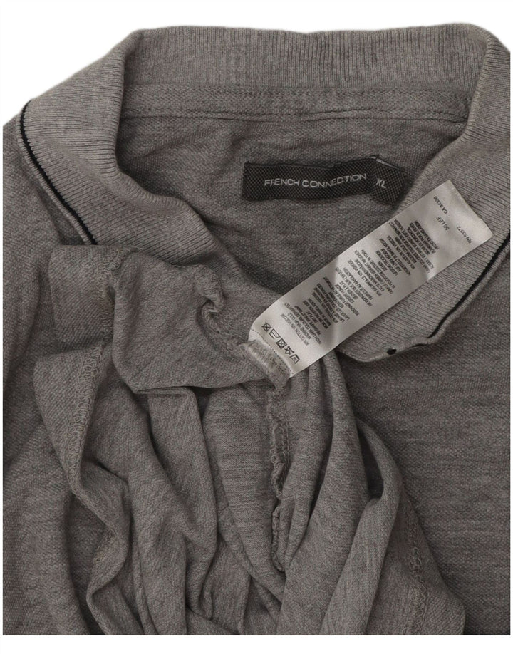 French Connection Mens Polo Shirt XL Grey Flecked Cotton
