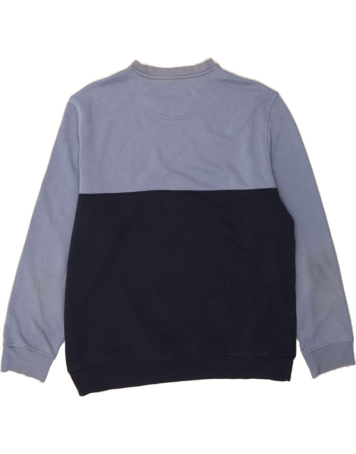 IZOD Mens Sweatshirt Jumper XL Navy Blue Colourblock Vintage Izod and Second-Hand Izod from Messina Hembry 