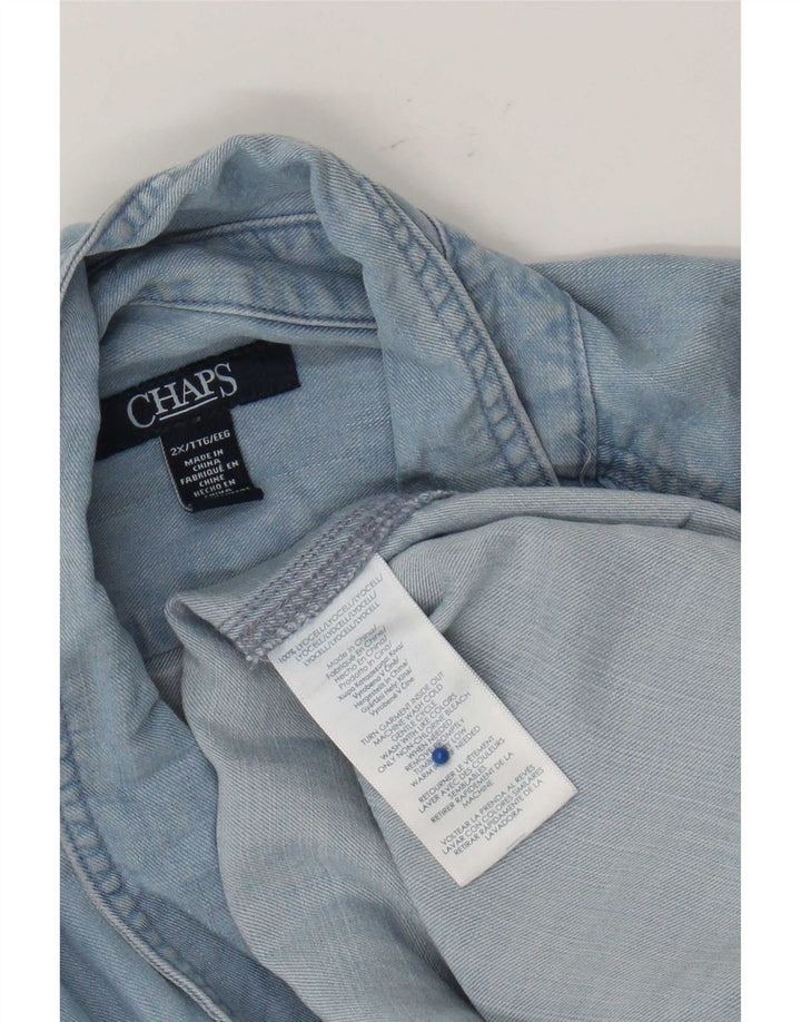 Chaps Chemise en jean pour femme UK 20 2XL Bleu Lyocell