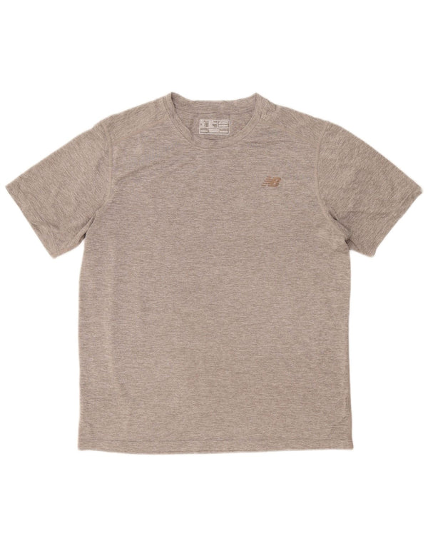 Camiseta masculina New Balance grande cinza manchada