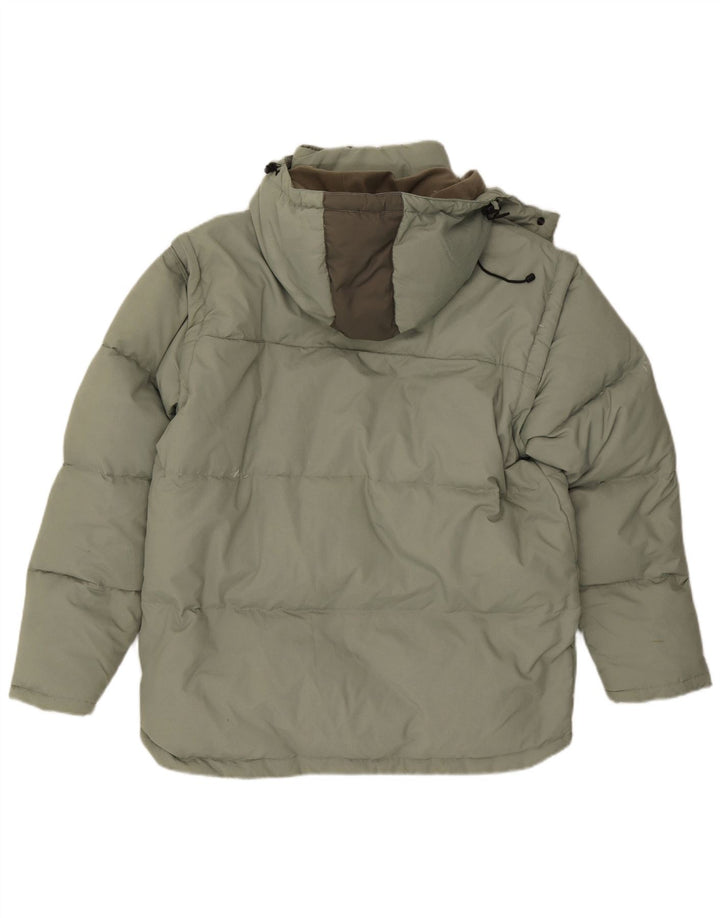Fila Mens Hooded Padded Jacket UK 40 Large Green