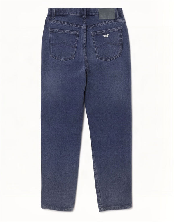 Jeans affusolati a vita alta da donna Armani W30 L28 cotone blu navy