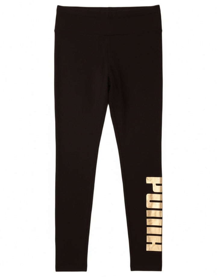 Puma Womens Graphic Leggings UK 12 Medium Black
