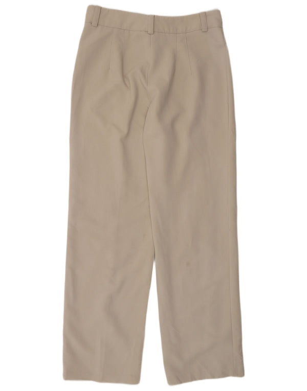 Zara Womens High Waist Straight Casual Trousers Large W30 L32 Beige Viscose