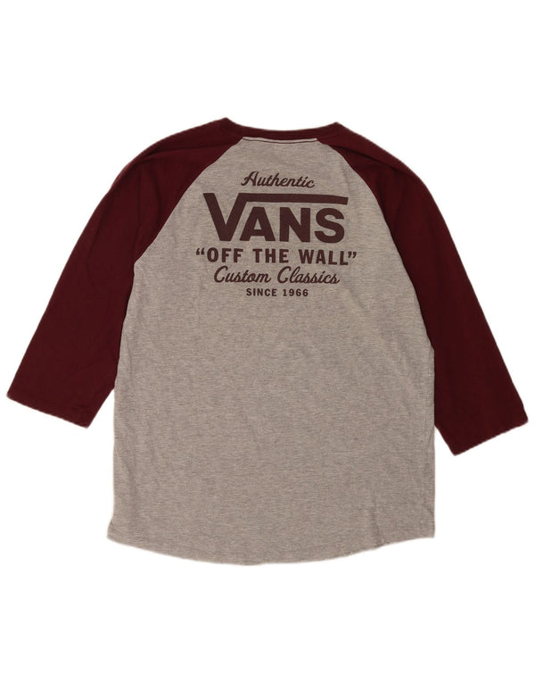 Vans Haut graphique à manches 3/4 pour hommes, grand coton color block gris