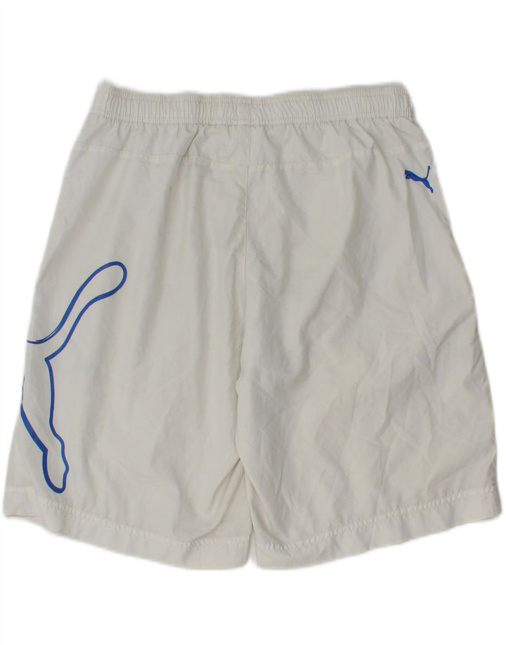 PUMA Mens Graphic Sport Shorts Medium  White Vintage Puma and Second-Hand Puma from Messina Hembry 