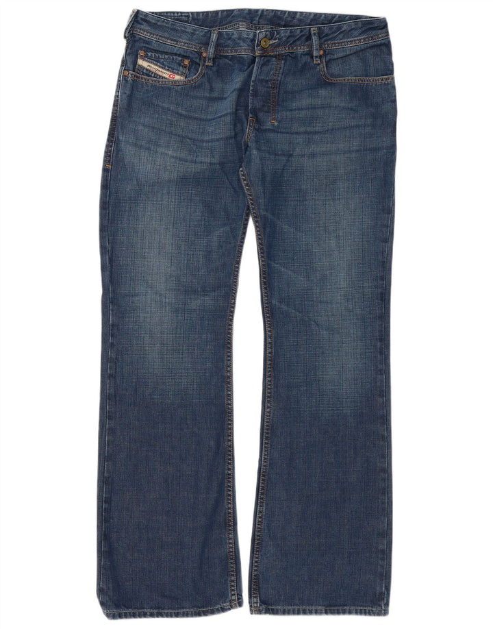 Diesel Mens Bootcut Jeans W34 L32 Blue Cotton