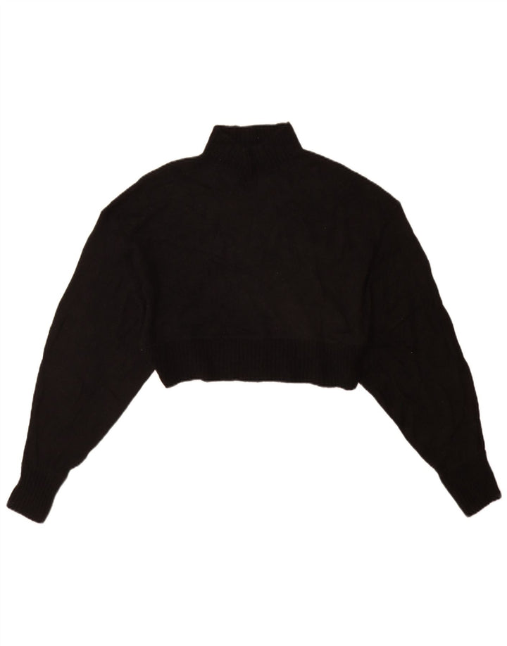 Zara Womens Crop Turtle Neck Jumper Sweater UK 10 Small Black