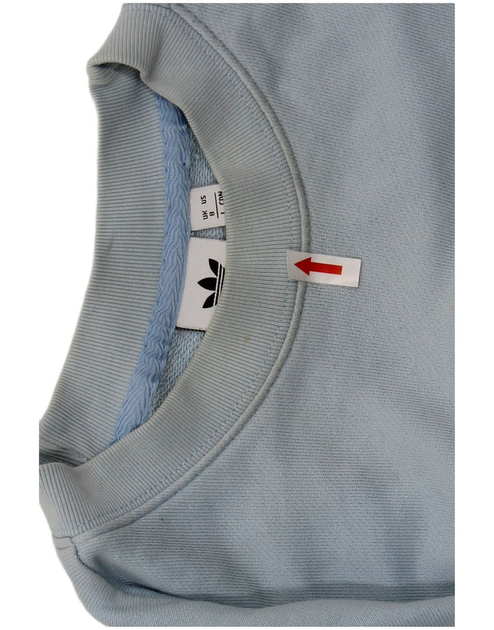 Adidas Womens Graphic Oversized Sweatshirt Jumper UK 8 Small Blue Cotton