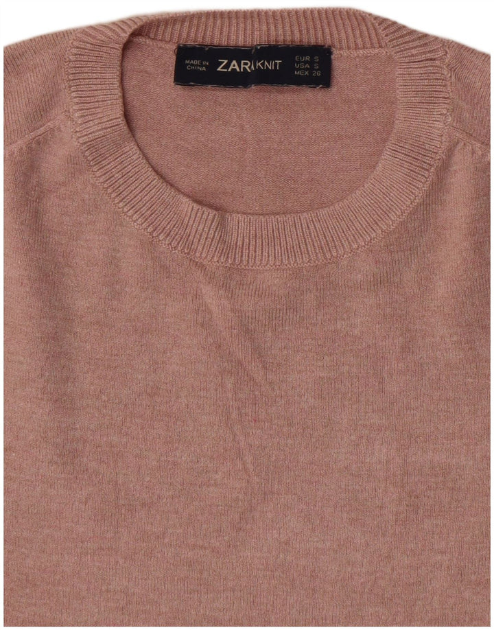 Zara Damen-Pullover mit Rundhalsausschnitt, Gr. 8, Rosa