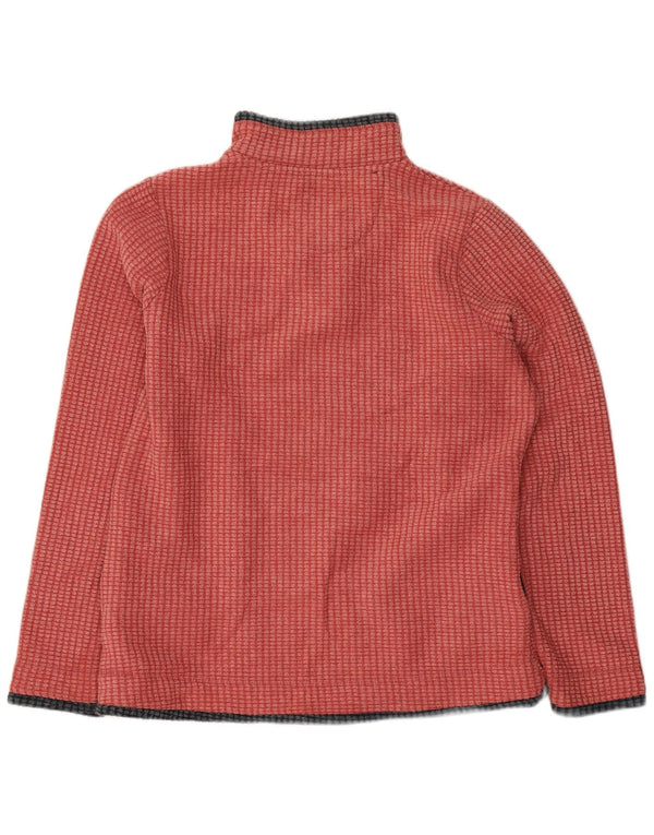 Weird Fish Womens Zip Neck Fleece Jumper UK 12 Medium Pink Polyester