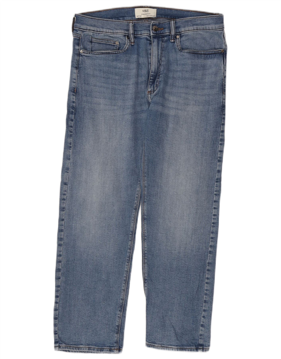 Marks & Spencer Mens Straight Jeans W32 L29 Blue Cotton