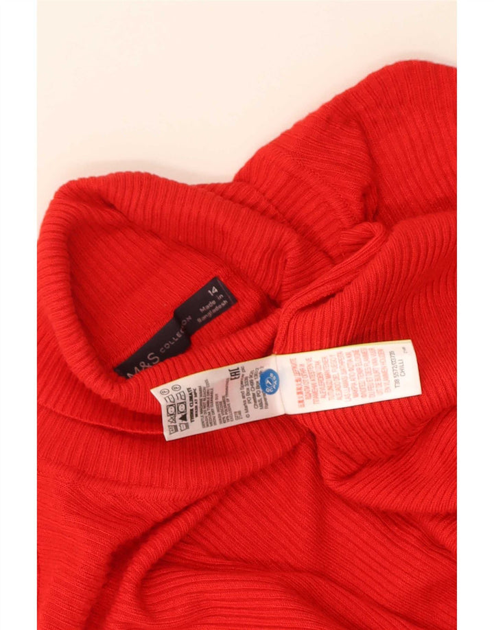 Marks & Spencer Rollkragenpullover für Damen, UK 14, mittelrote Viskose
